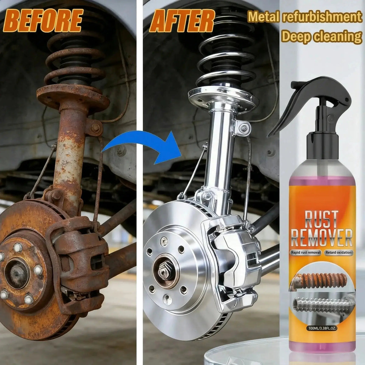 Multi-use Auto Rust Remover Used for Rust Removal Supplying Protective Coat on Car Brake Parts Metal Surface 1/3PCS by InterCyprus Trading Ltd