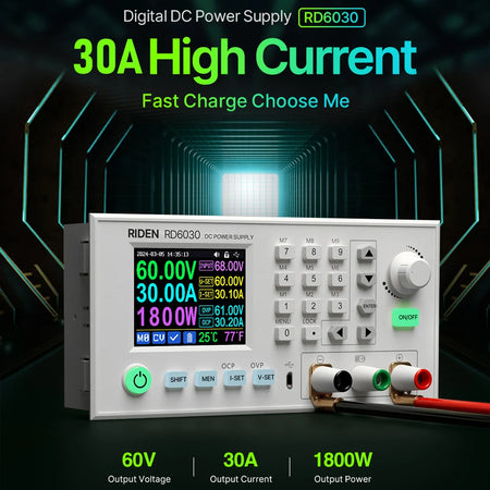 RD6030-W &ndash; 60V 30A Adjustable Buck Converter For Lab Use