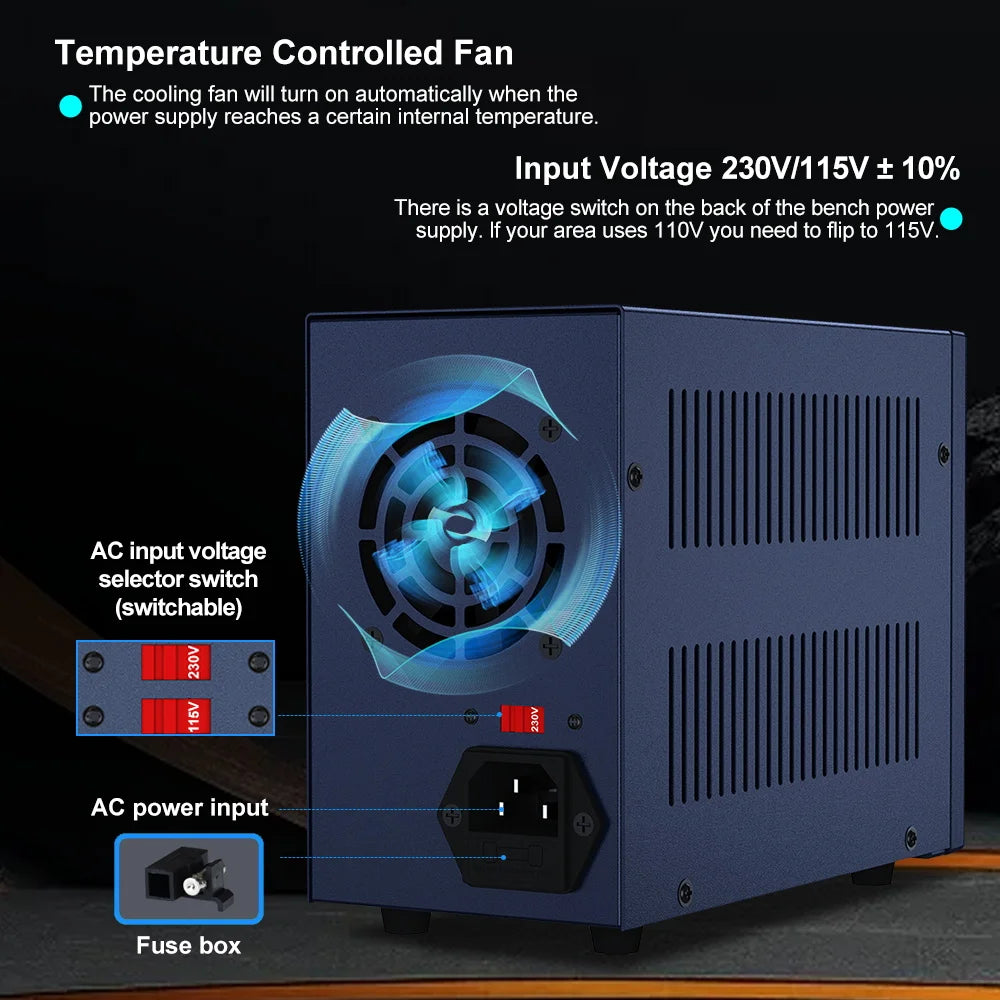 Wanptek 32V 10A Adjustable DC Power Supply with Fast Charging &amp; Memory Function