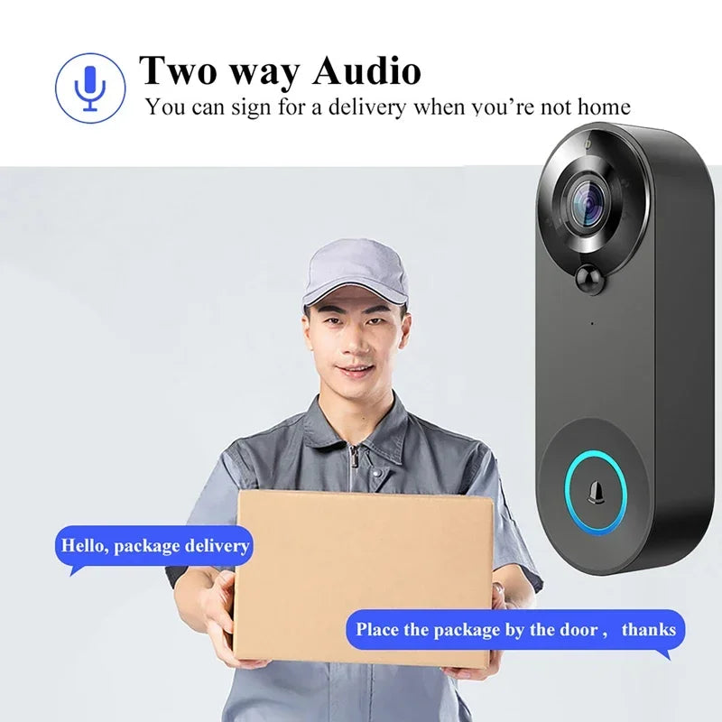 1080P WiFi Video Doorbell - Motion Alerts Night Vision