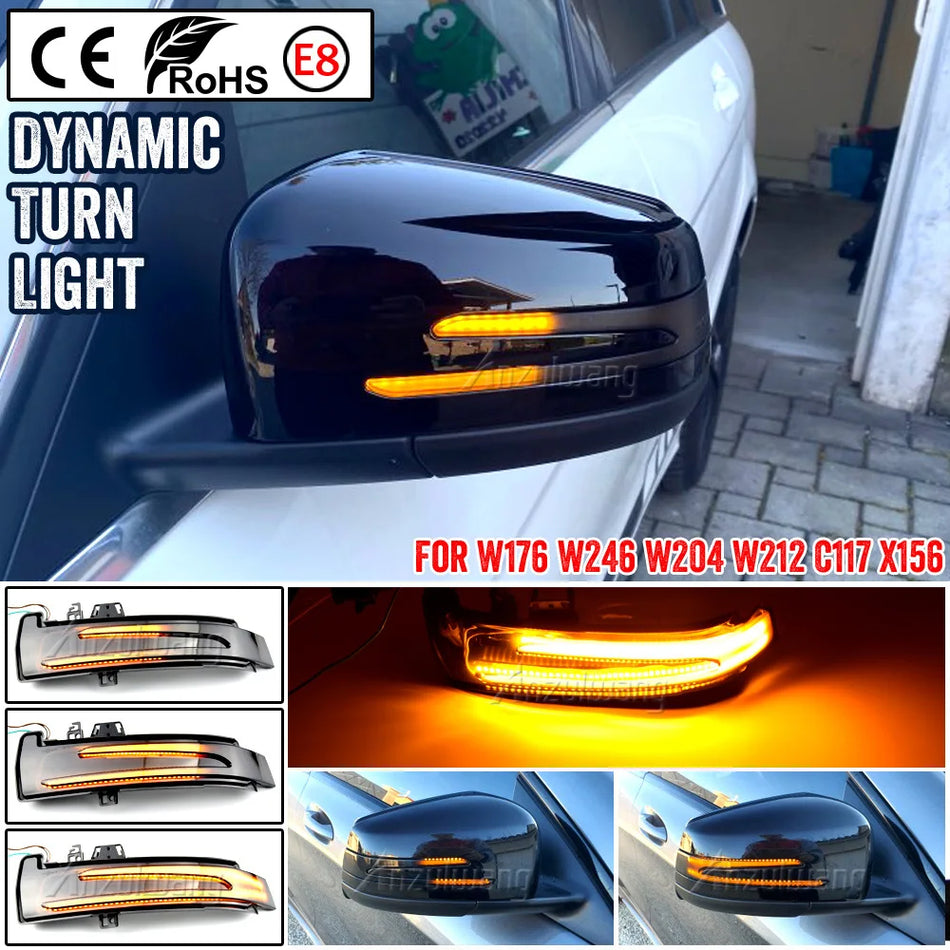 Luces de Indicador Dinámicas LED para Mercedes-Benz W204 W212 W218 W221 CLS W176 W246 C117 CLA GLA GLK