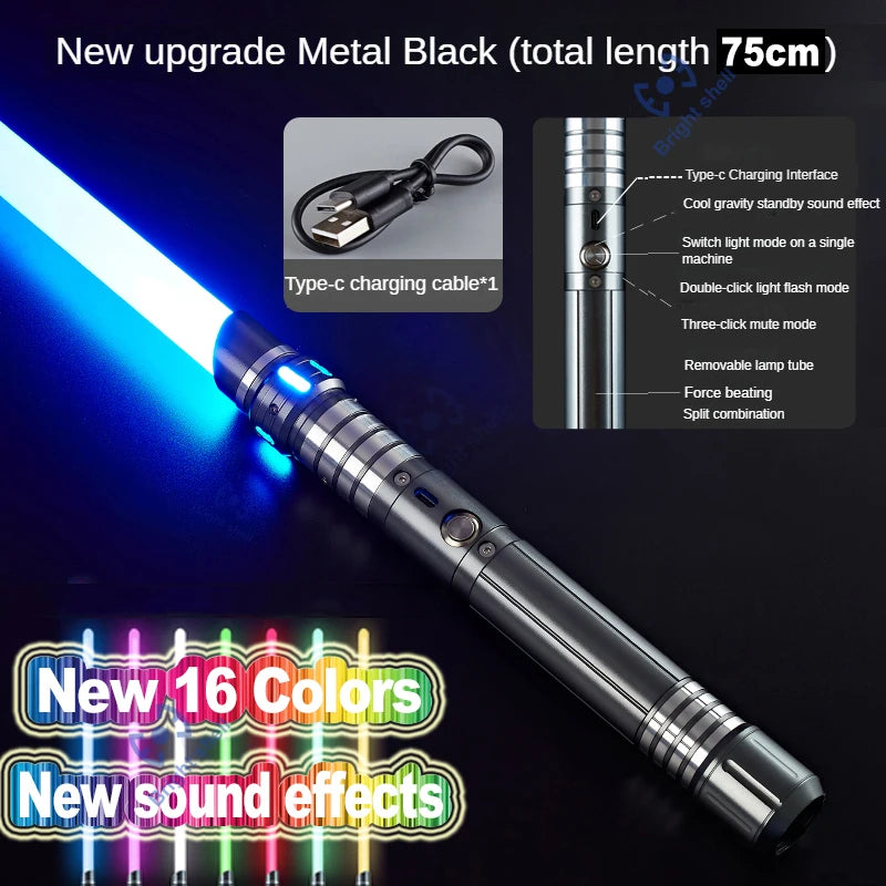 RGB Metal Lightsaber with Sound Effects and 15 Colour Changes 4-gray
