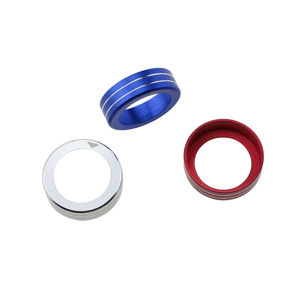 Headlight Knob Ring Sticker for Jeep Compass and Renegade Aluminum Alloy Blue Red Silver