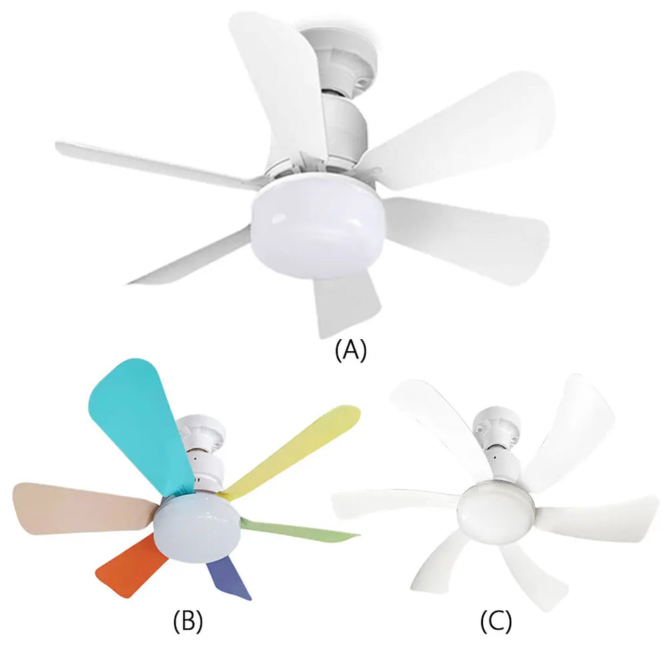 Ventilador de Techo Silencioso con Luz y Control Remoto para Habitaciones del Hogar