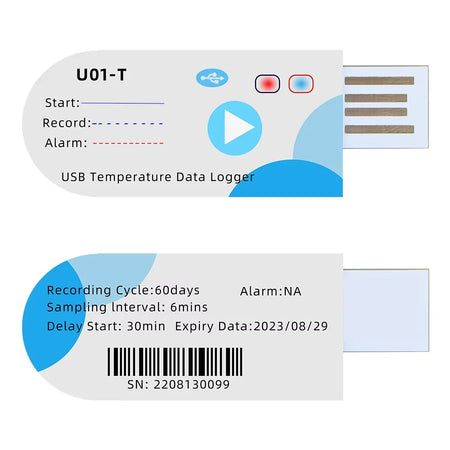 USB Temperature Data Logger 14400 Points - App Alerts