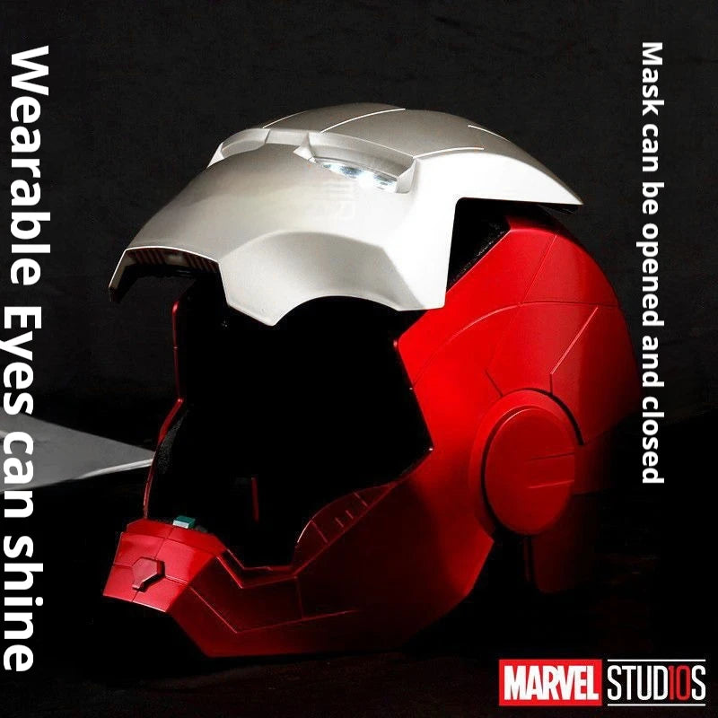 iron man helmet automatic open Iron Man helmet MK Jarvis wearable automatic opening and closing hood, deformable luminous hood, mechanical arm toy – InterCyprus Trading Ltd