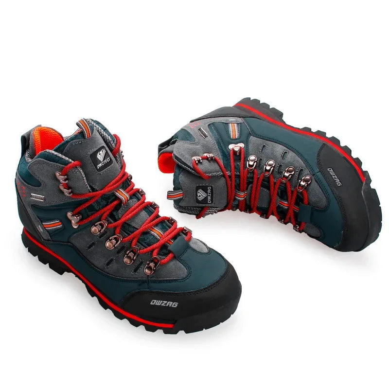 Genuine Leather Men's Hiking Shoes Men High-top Waterproof Mountain Sneakers Outdoor Climbing Sports Shoes Male Off-road Boots