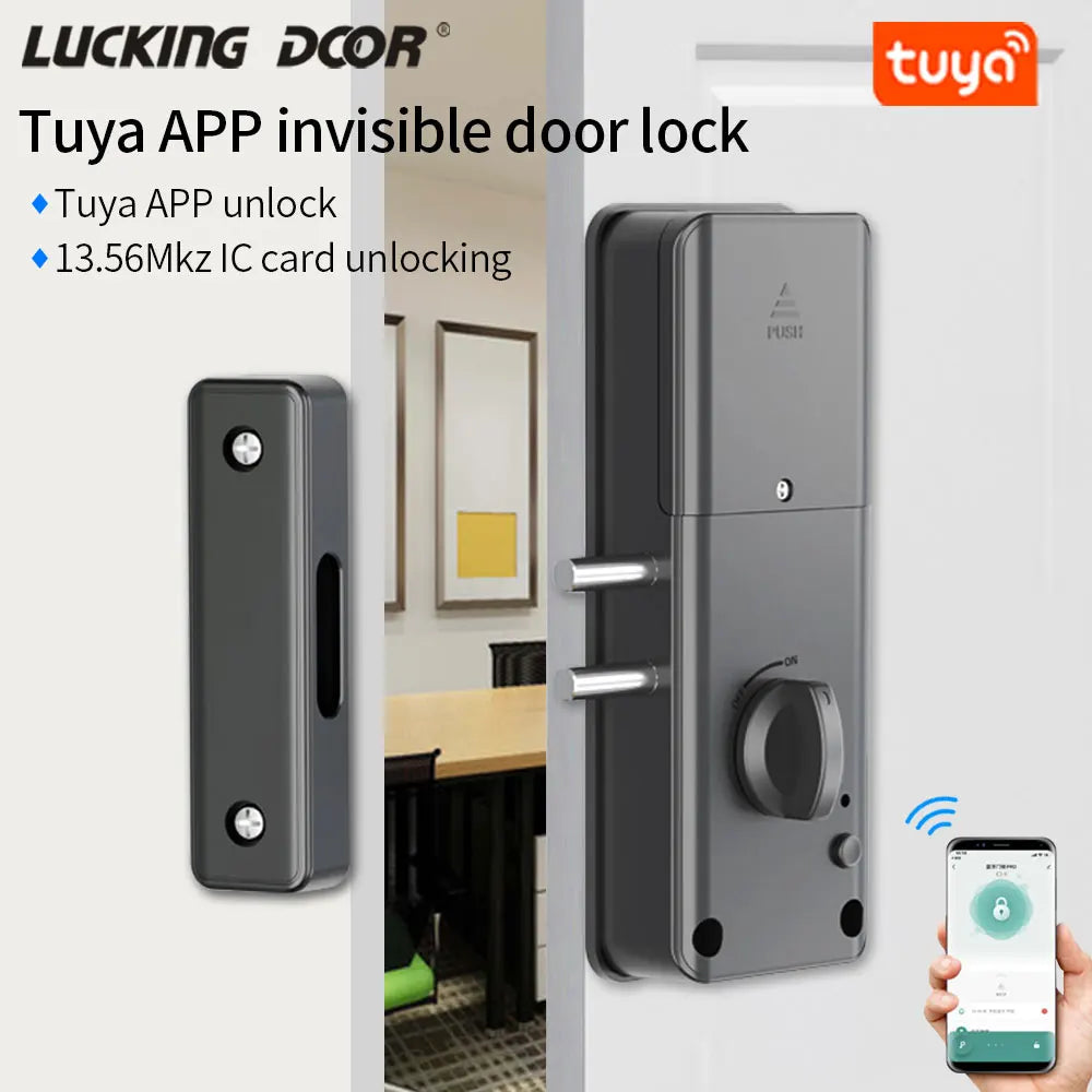 RX2052 Smart Tuya IC Card Lock - No Drill Concealed Install