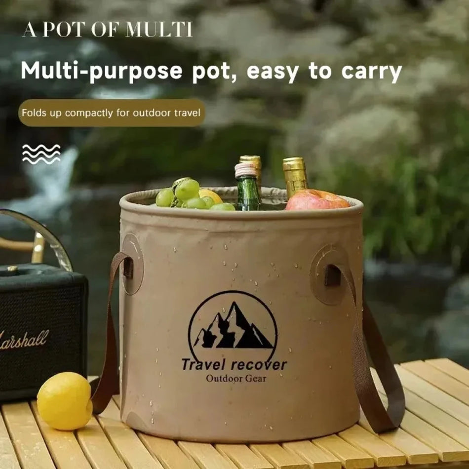 20L Waterproof Folding Bucket - Portable &amp; Eco-Friendly for Travel, Camping &amp; More