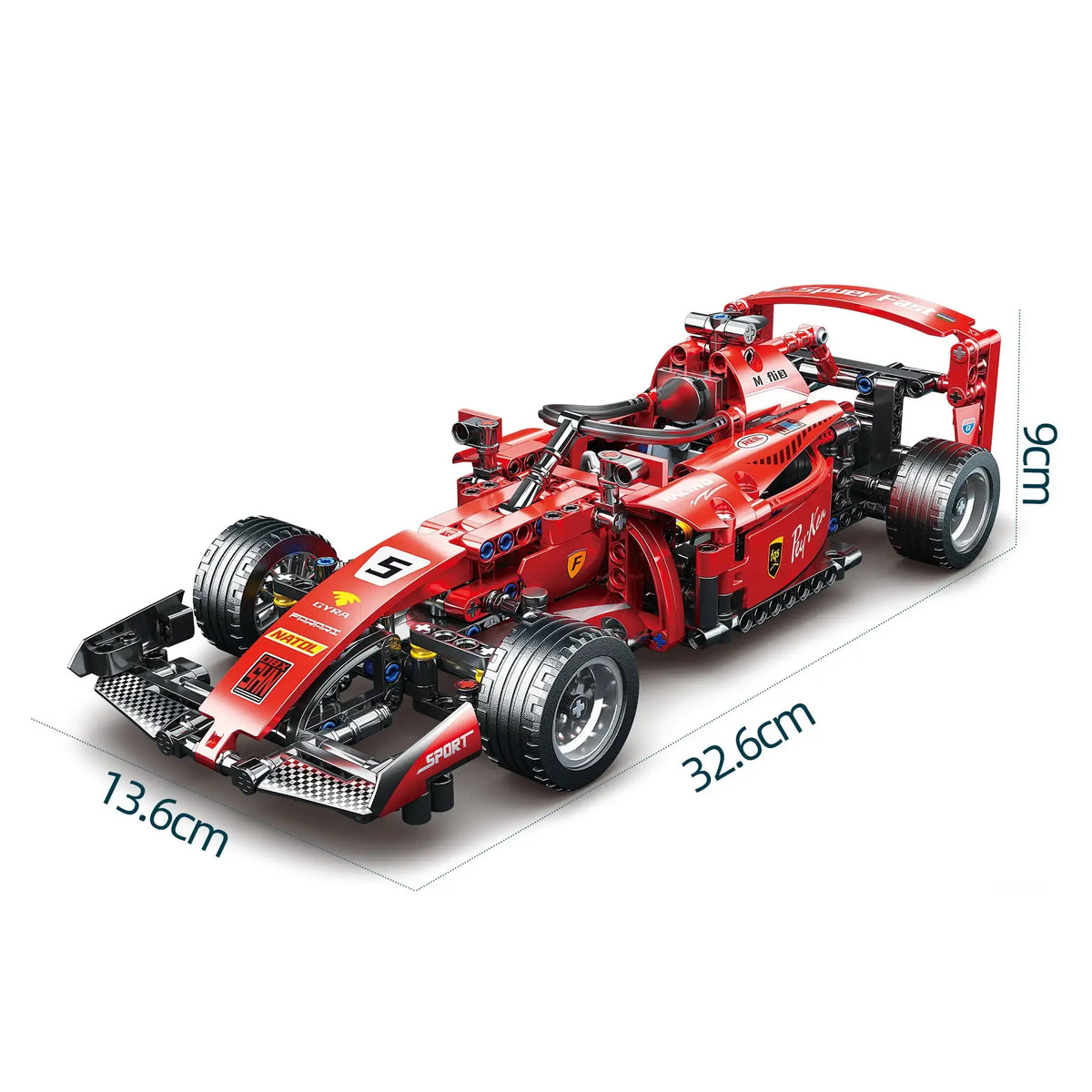 Toylinx Red F1 Rc Race Car Building Set 455 Pieces Kit