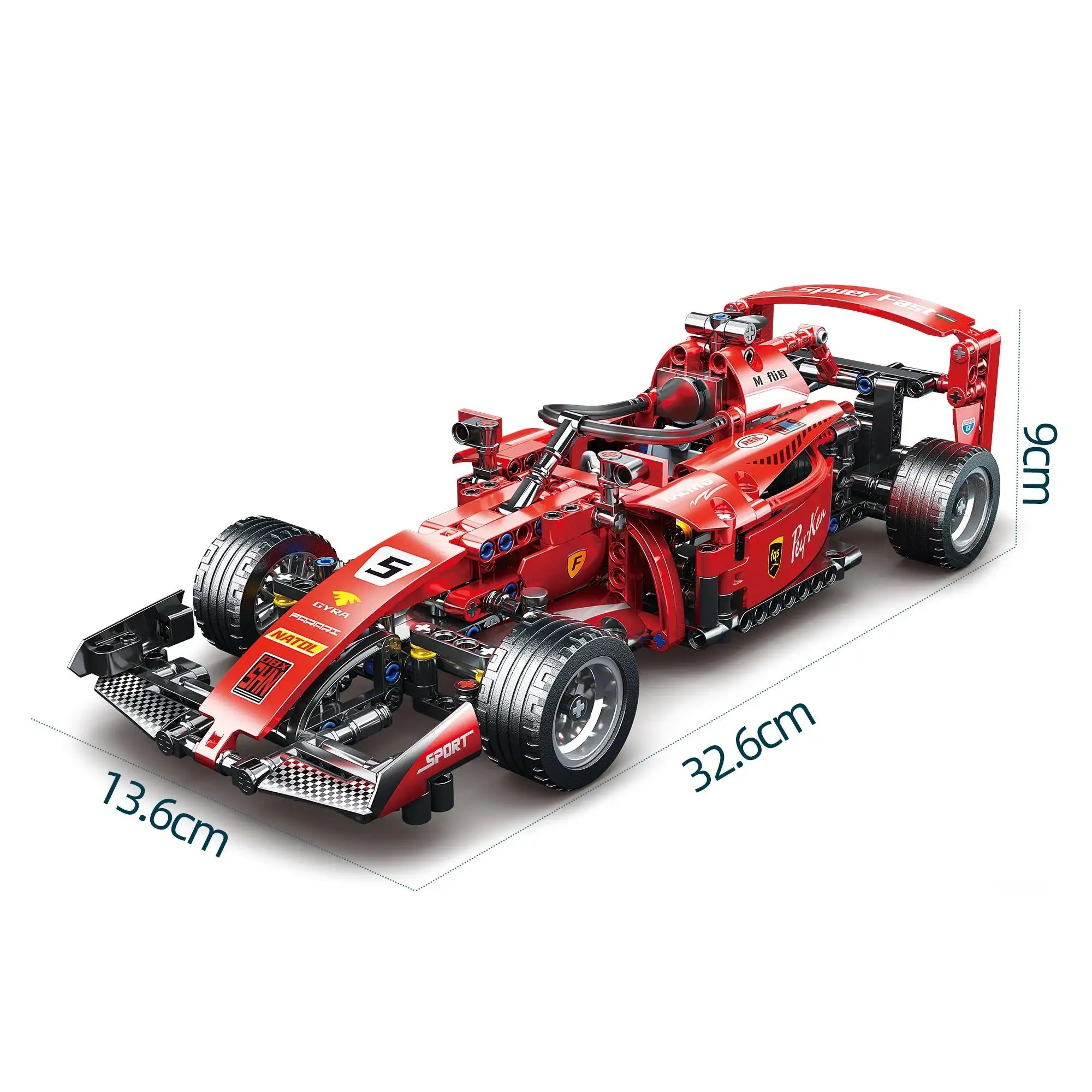Toylinx Red F1 Rc Race Car Building Set 455 Pieces Kit