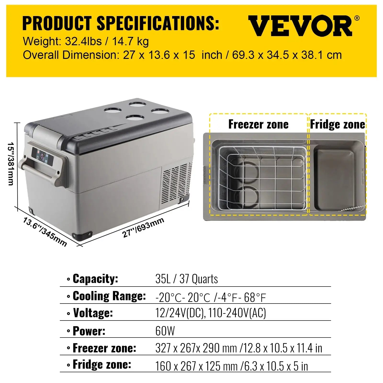Car Refrigerator 20L 55L Freezer DC 110 240V 35L / spain