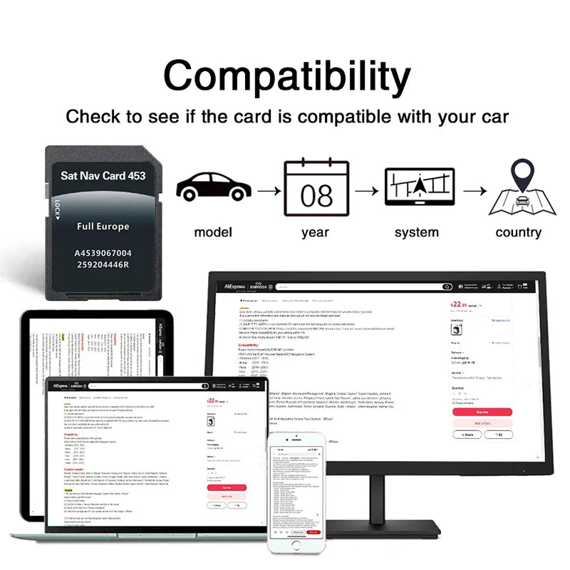 Smart A453 Navigation SD Card &ndash; Full EU Maps Update