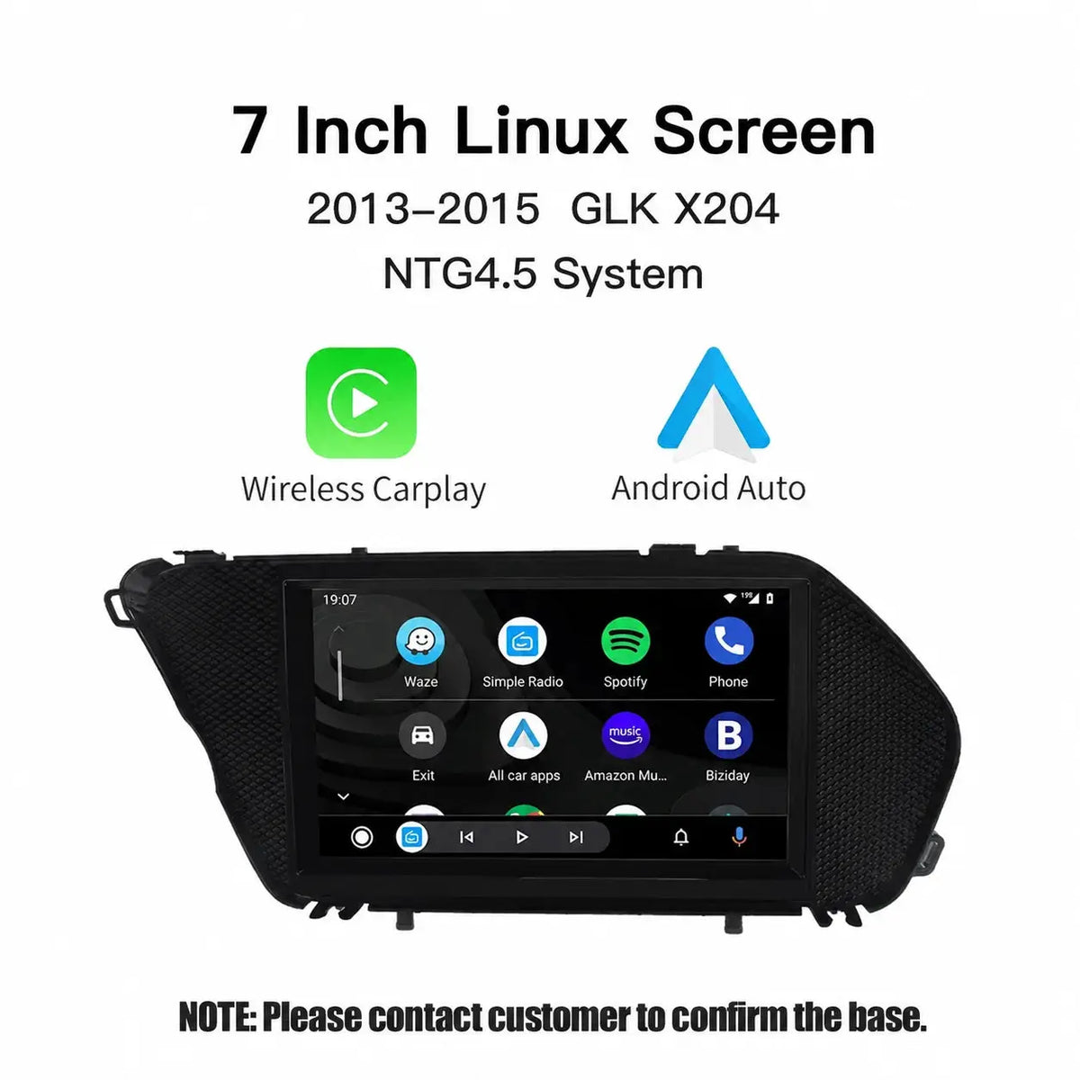 7" Multime Touch Screen Wireless CarPlay Android Auto Car Radio For Mercedes Benz GLK X204 NTG4.0/4.5 2008-2013 with BT Airplay by InterCyprus Trading Ltd