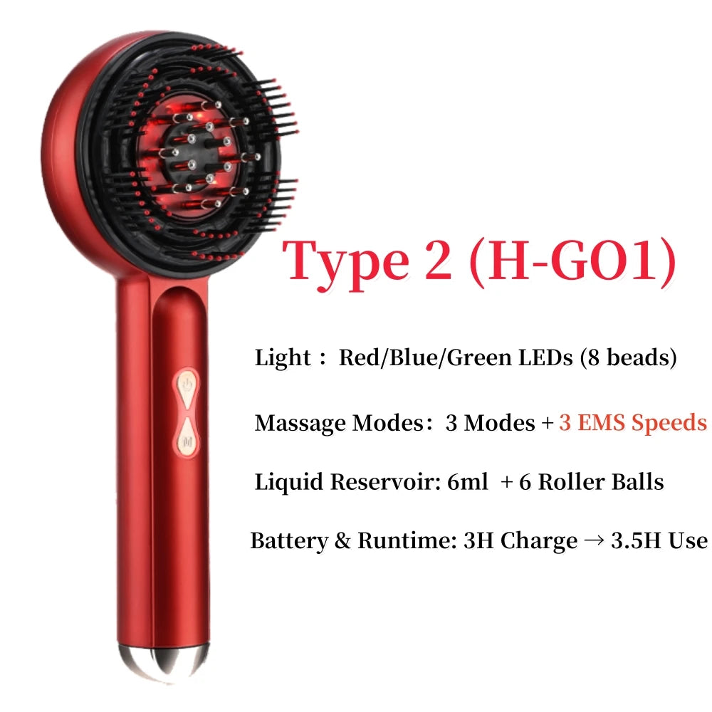 Electric Head Massager with Red Light Therapy and Hair Growth Comb TYPE 2 (H-G01)