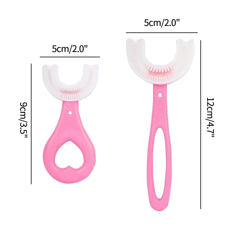 360 Degree U-Shaped Silicone Baby Toothbrush for Kids' Oral Care