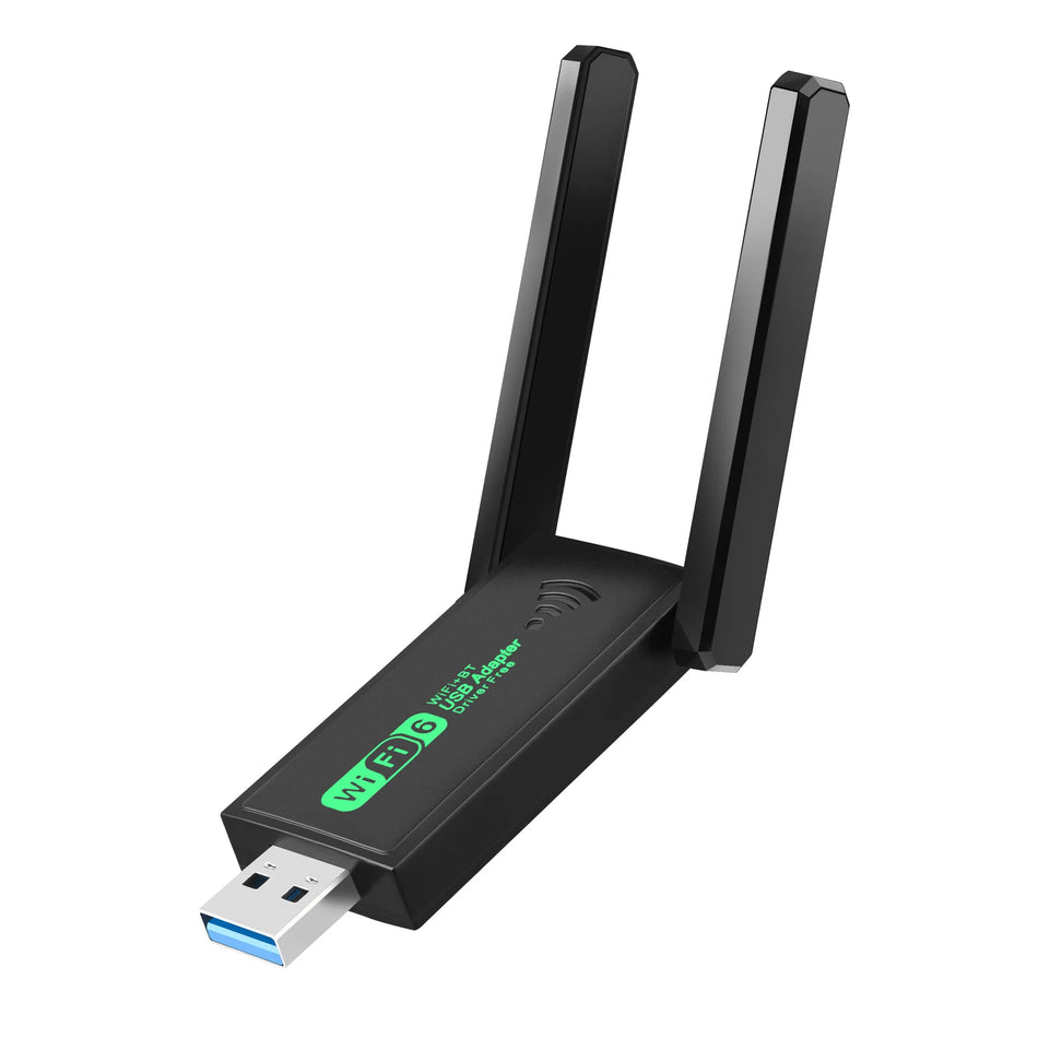 Adaptador USB WiFi 6 Bluetooth 5.4, Banda Dupla 2.4G 5GHz, Sem Driver