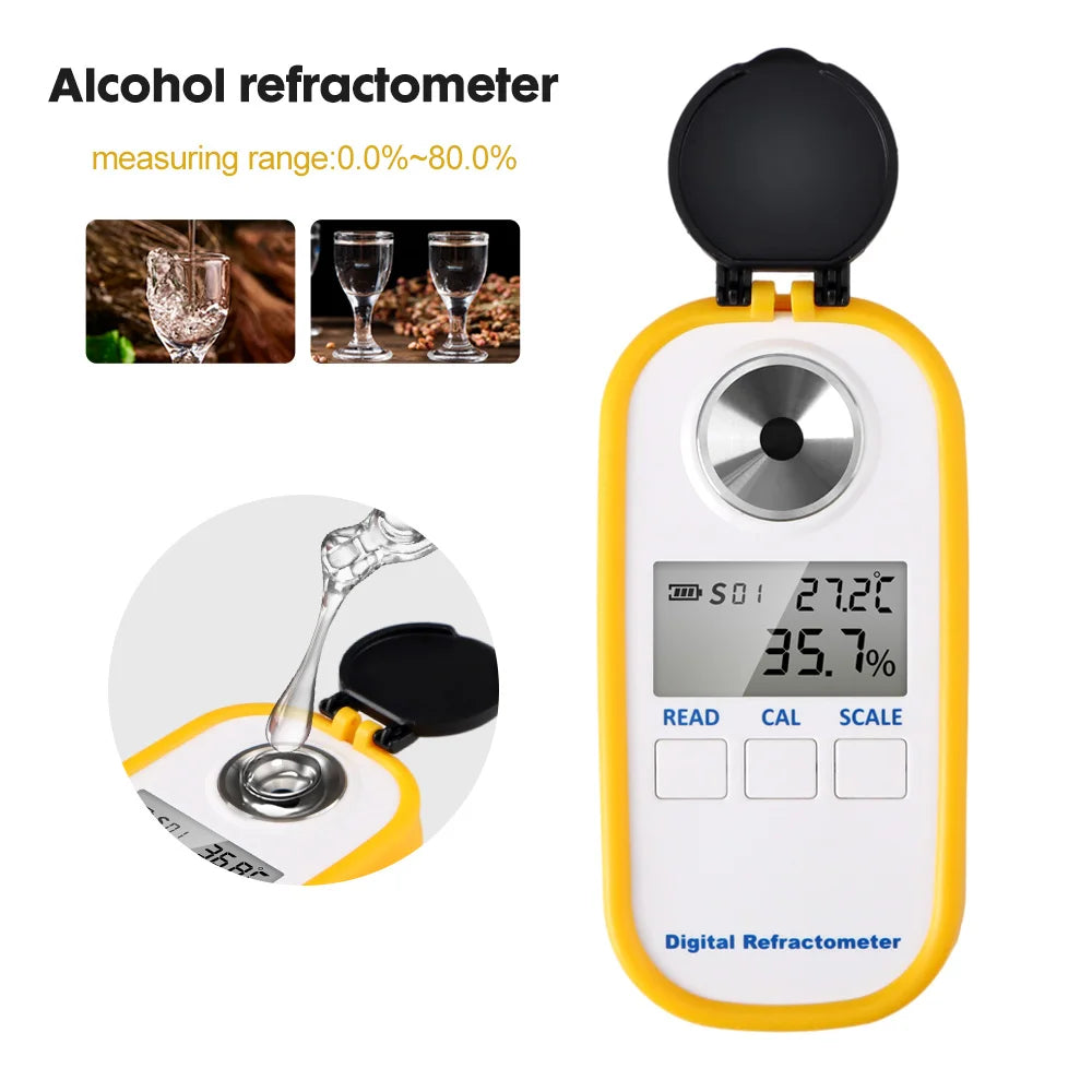 0-80% Digital Alcohol Refractometer Spirit Meter &ndash; LCD for White Alcohol