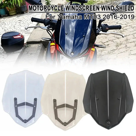 Windscreen For Yamaha MT03 MT 03 2016-2018 2019 Motorcycle Wind Shield Screen Deflector Sport Touring Racing Windshield Bracket by InterCyprus Trading Ltd
