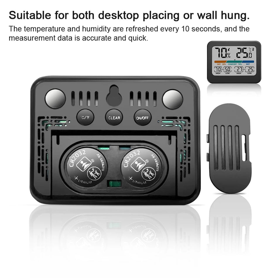 Cyfrowy miernik temperatury i wilgotności z kolorowym wyświetlaczem