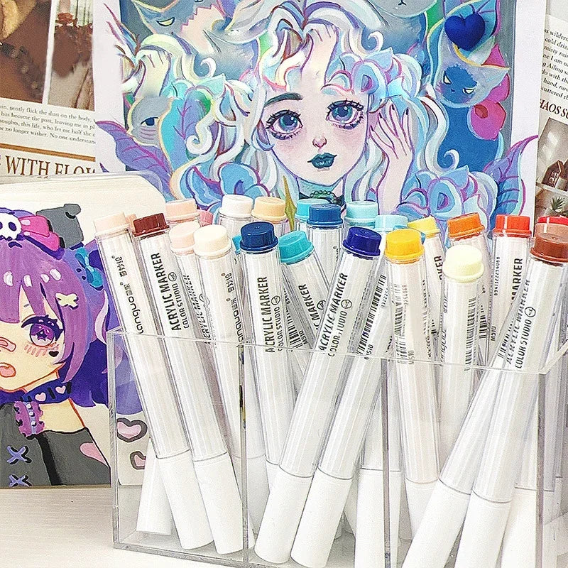 Languo 144/9 Colors Acrylic Paint Pens &ndash; Vibrant DIY Markers