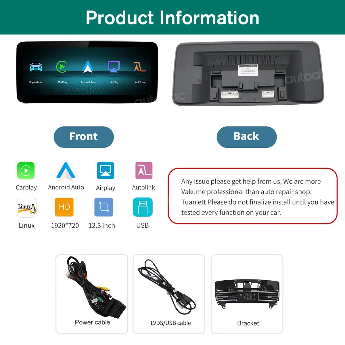 12.3'' Multimedia Touch Screen Radio Wireless Carplay Android Auto for Mercedes Benz ML ML350 W166 GL X166 2012-2015 with BT GPS by InterCyprus Trading Ltd