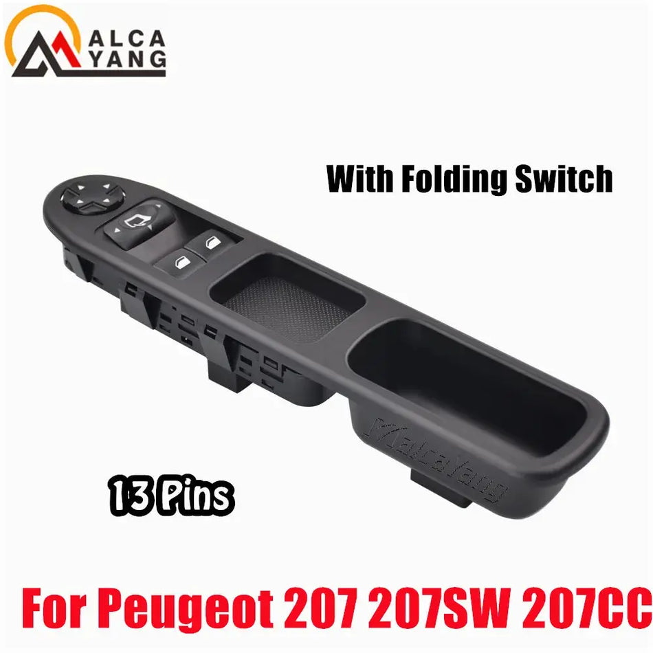 Folding Power Window Switch For Peugeot 207 207SW 207CC by InterCyprus Trading Ltd