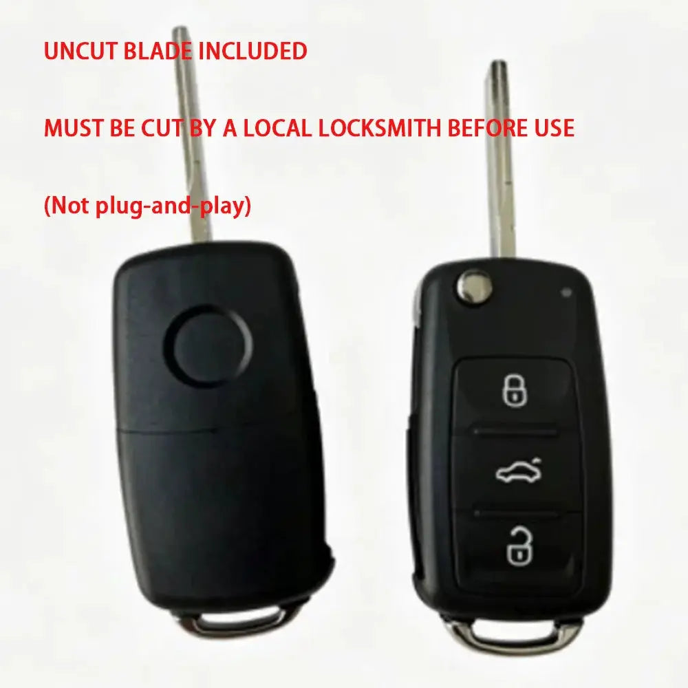 3 Button Flip Folding Key Case for VW Golf Polo Jetta Passat Skoda Seat Plastic by InterCyprus Trading Ltd