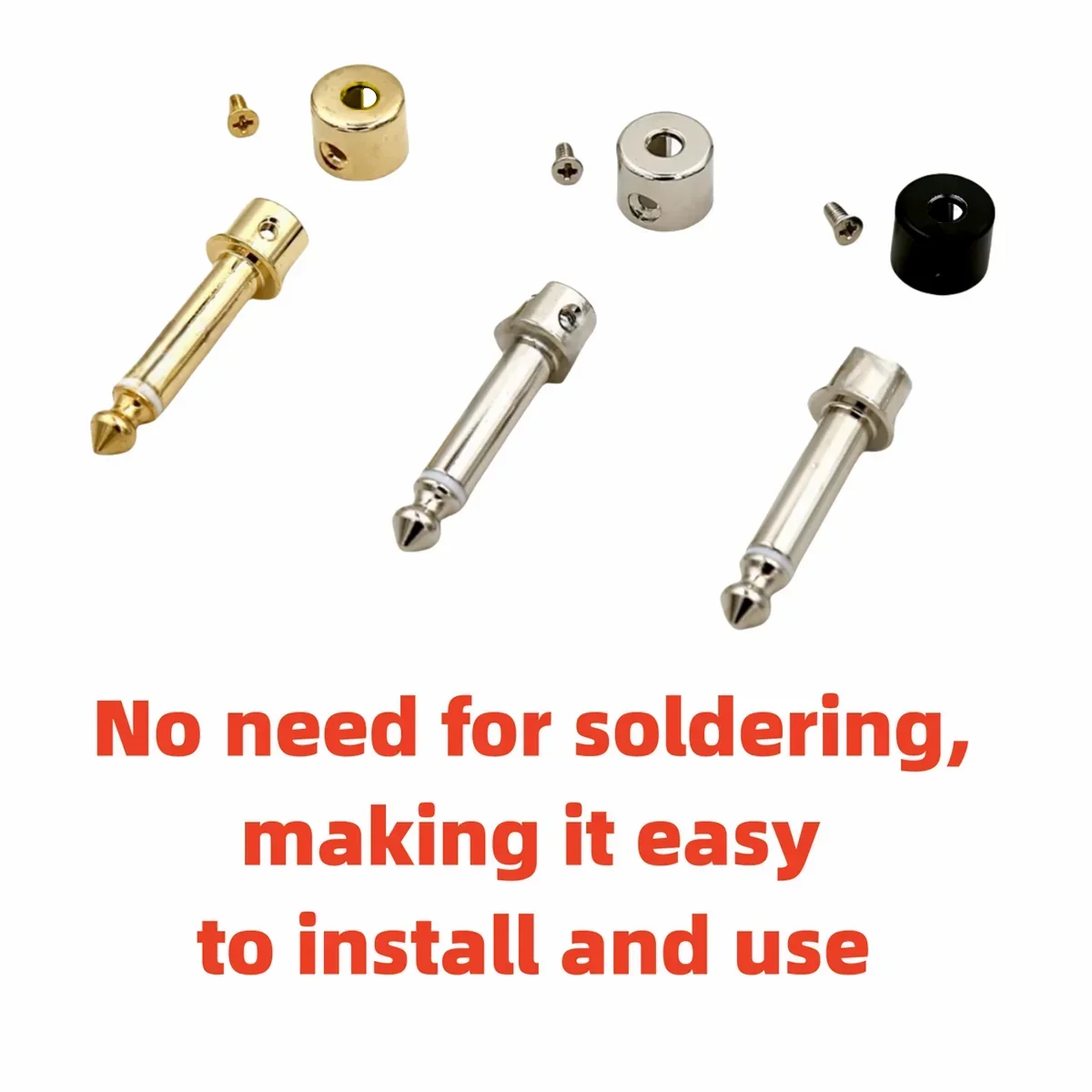 Miwayer 12 PCS DIY Solderless 6.35 Mono Plug &ndash; No Soldering