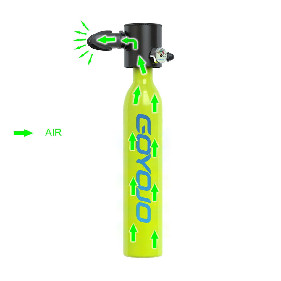 Mini Scuba Tank 0.5L Cylinder &ndash; Portable Emergency Oxygen