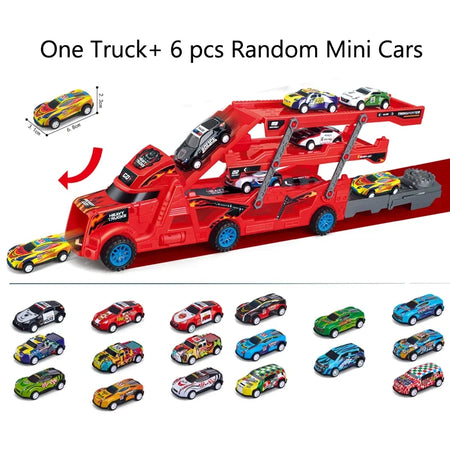 Large Truck Deformation Transporter &ndash; Educational Four Story Parking Lot Racing Game Red