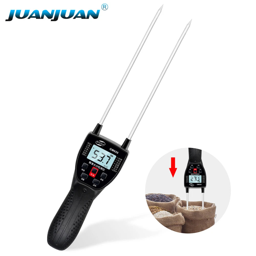 GM650 Grain Moisture Meter - Digital LCD Hygrometer black