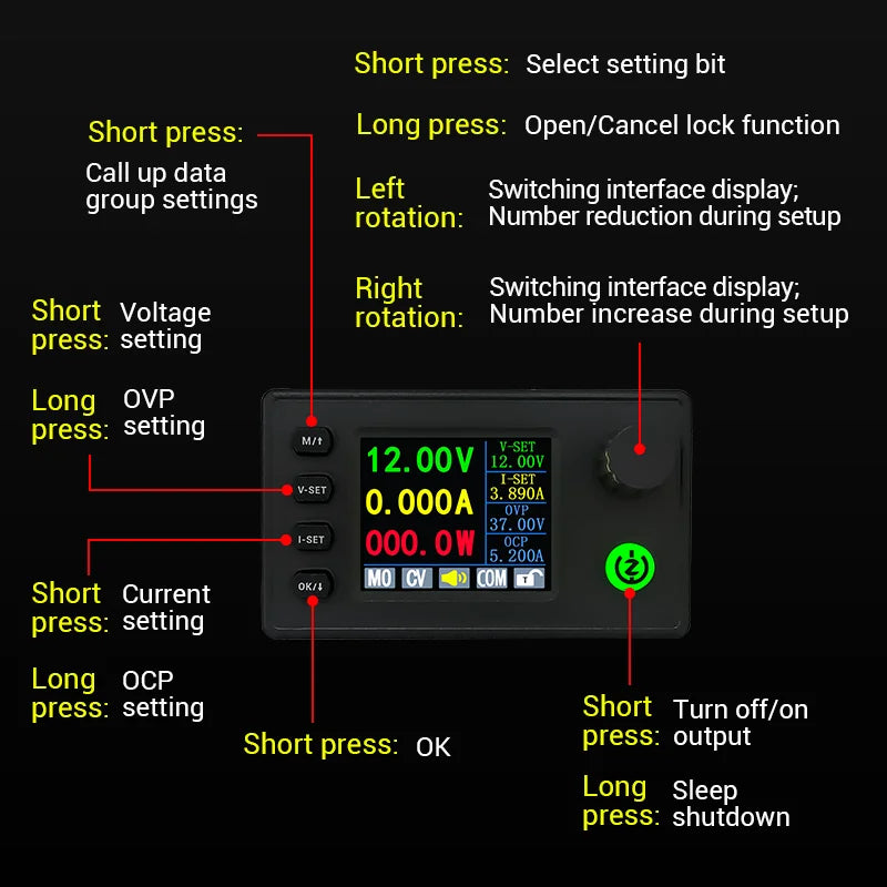 CC/CV DC-DC Buck-Boost Converter 40W/90W Lab Power