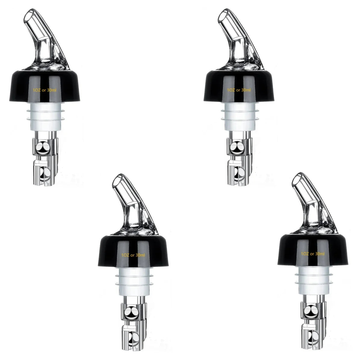 Automatic Measure Liquor Pourers &ndash; Durable Virgin Plastic 4PCS 30ml