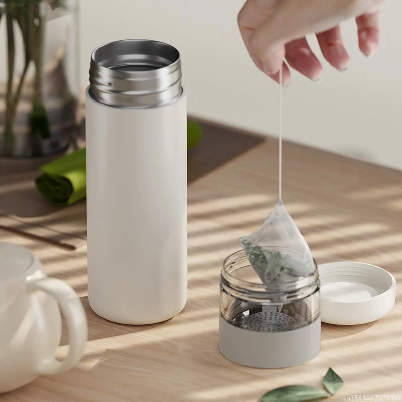 Cana de separare pentru ceai, termos portabil de 400ml pentru birou și cămin 