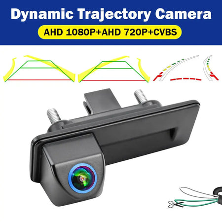 Dynamic Reverse Camera For Skoda Fabia 2012-2015 Audi A1 2012-2016 Trunk Handle Backup Camera 180° Night Vision CVBS Switchable by InterCyprus Trading Ltd