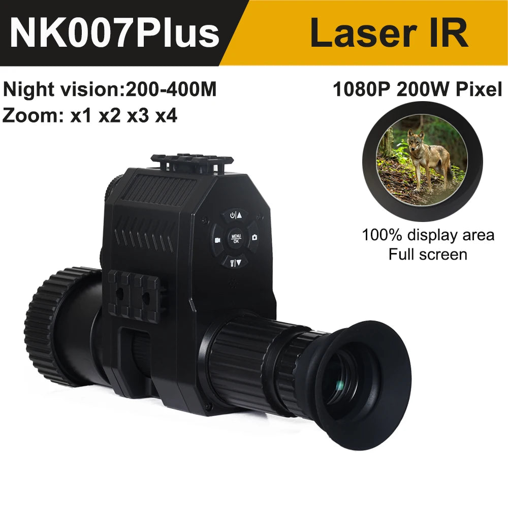 Megaorei Digital Night Vision Scope Monocular 200-400M Travel Infrared Camera Support Photo Video Recording Multiple Language NK007Plus Laser IR B