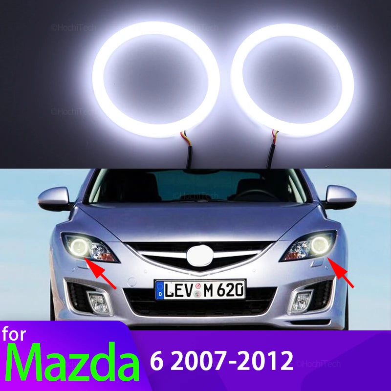 Λευκό SMD LED Αγγελική Ματιά Δαχτυλίδι Kit Με 6000K Για Mazda 6 2007-2012