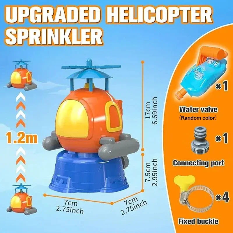 Outdoor Water Jet Helicopter &ndash; Exciting Backyard Splash Fun orange