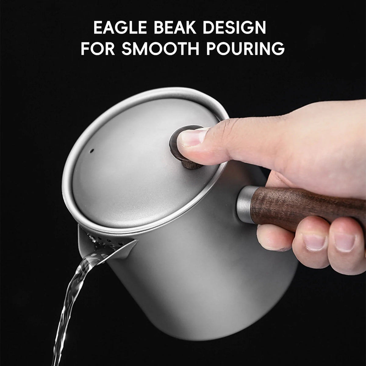 Ti Tea Kettle with Wood Handle &ndash; Portable Tea Maker