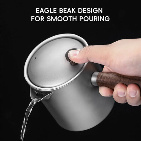 Ti Tea Kettle with Wood Handle &ndash; Portable Tea Maker