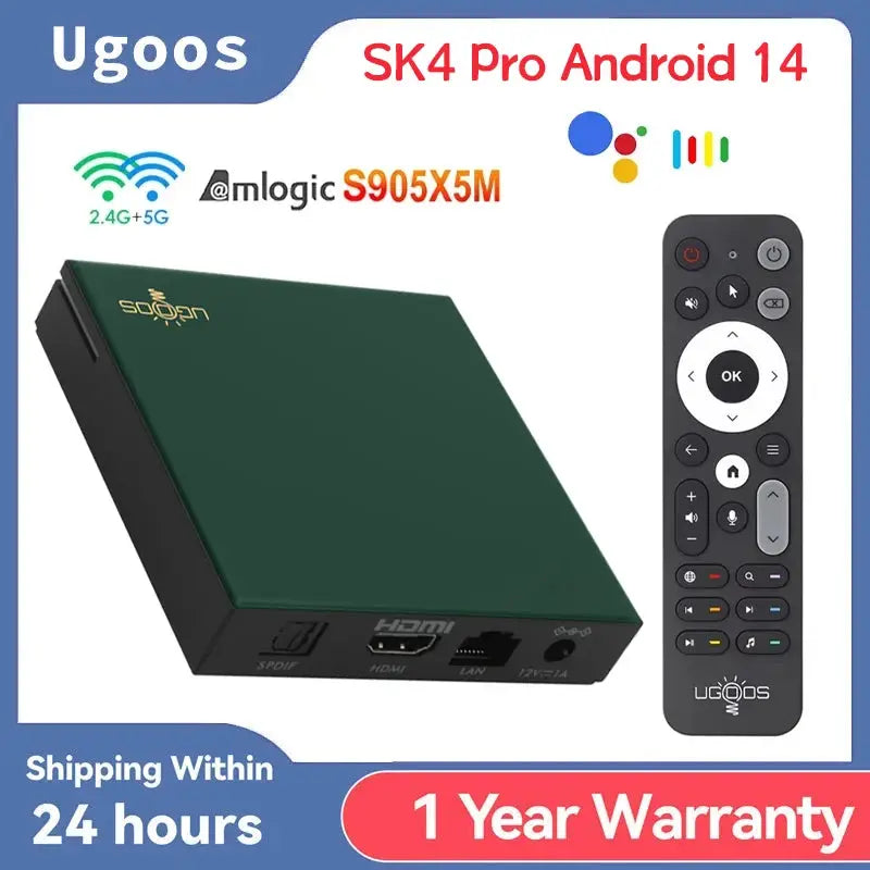 S905X5M SK4 Pro Smart TV Box Android 14 4GB 64GB Dual WiFi BT 5.4 by InterCyprus Trading Ltd
