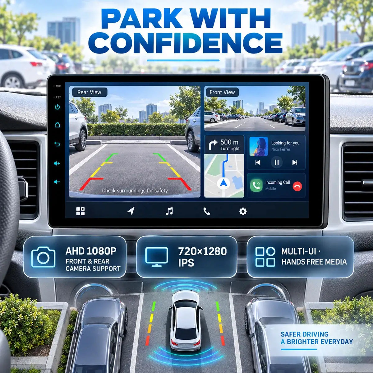 2Din Android 15 Stereo With Wireless Carplay For VW Golf by InterCyprus Trading Ltd