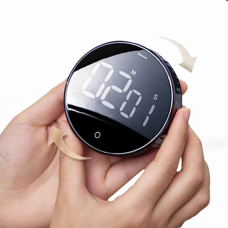 Baseus Magnetic Kitchen Timer &ndash; Digital Countdown Alarm Black