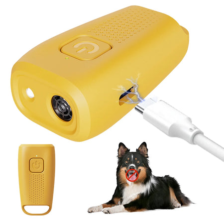 Type-C Mini Ultrasonic Dog Trainer &ndash; LED Flashlight Yellow