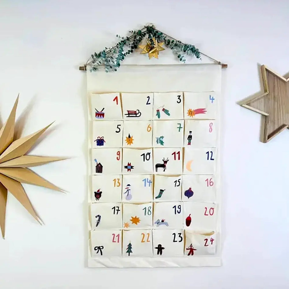 Custom Name Fabric Advent Calendar With 24 Pockets For Christmas by InterCyprus Trading Ltd