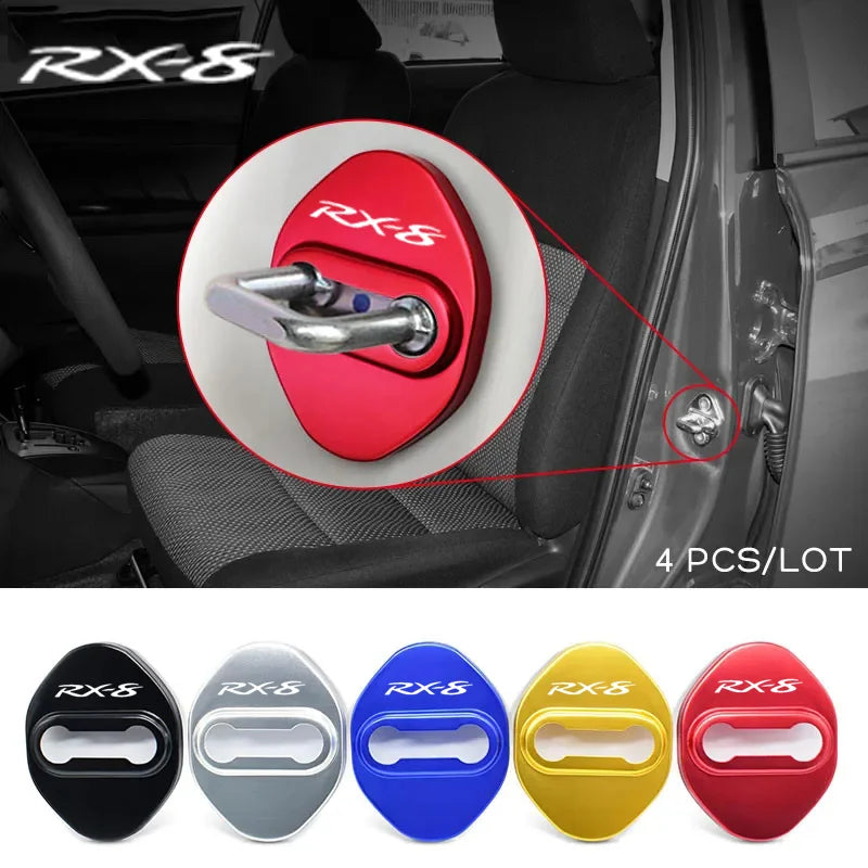 Durvju slēdzenes aizsargpārklājumu komplekts Mazda RX-8, nerūsējošā tērauda apdare, 4 gabali
