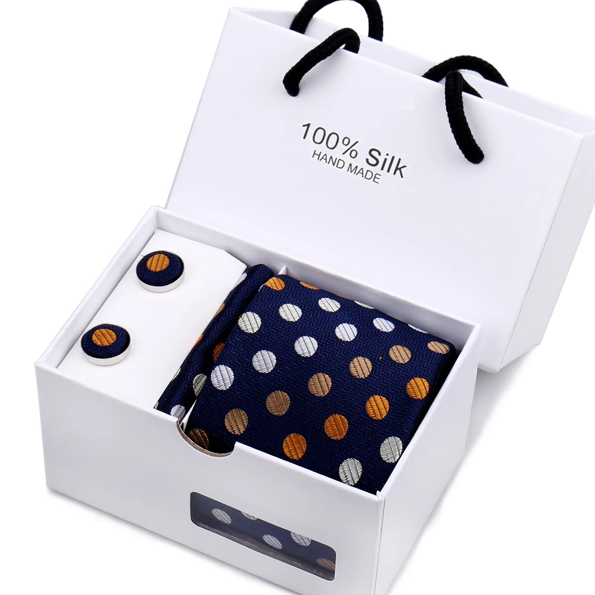 Luxury Men's Paisley Tie Set with Pocket Square &amp; Cufflinks in Gift Box