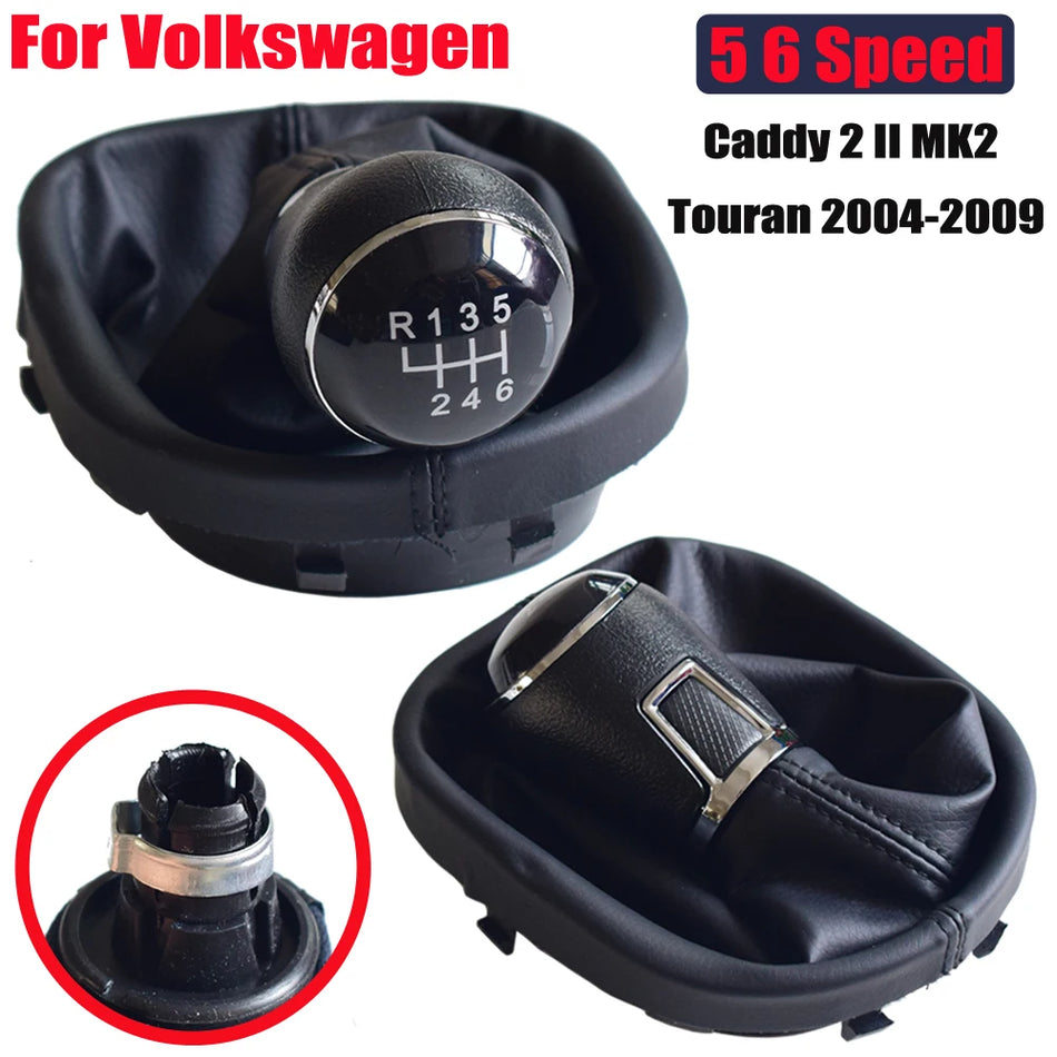 Mânere de schimbător de viteze din piele și husă pentru Volkswagen Touran 2003-2010, Caddy MK2
