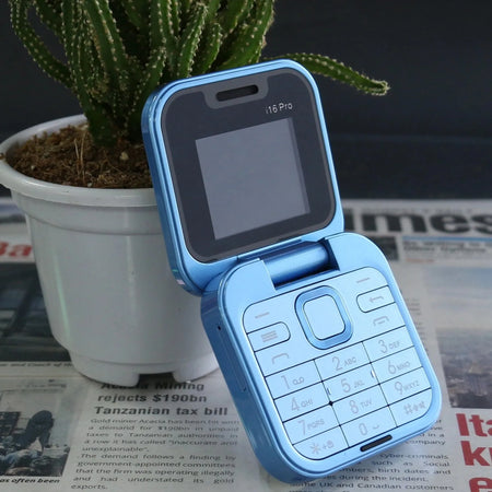 Supper Mini Flip Pocket Size Senior Phone &ndash; Magic Voice Blue / Standard